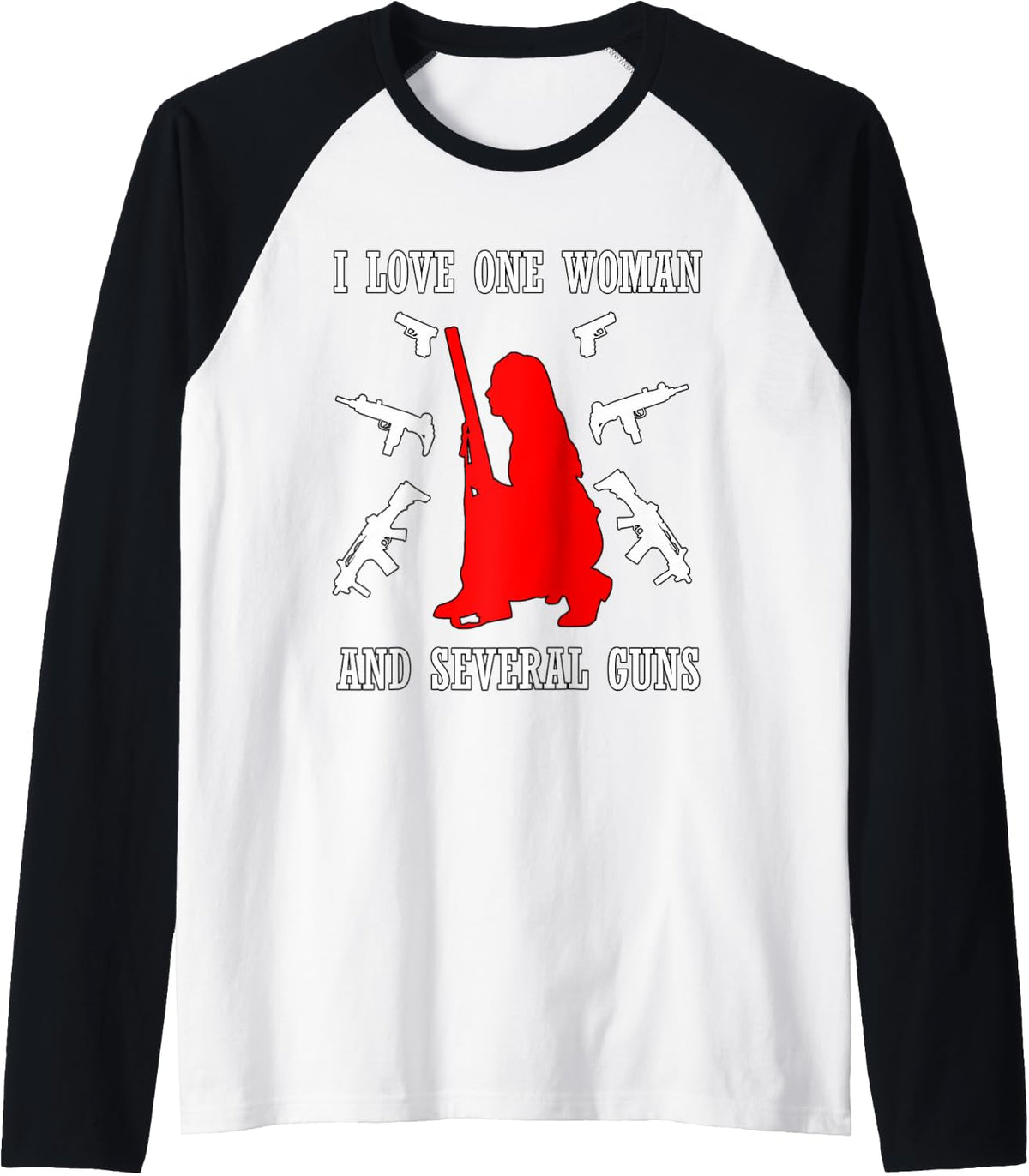 I Love One Woman Several Guns T Shirt Husband Wife 2a Gun Raglan Baseball Tee T Shirt Minimal Style 4