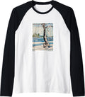 Snow Covered Bench Winter Landscape Oil Painting Novelty Raglan Baseball Tee T Shirt US Trend