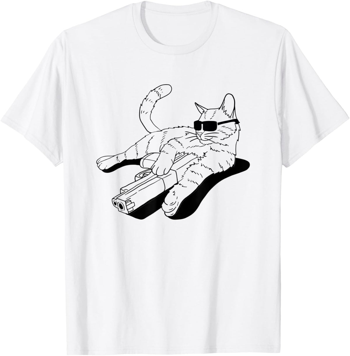 Gunning For Kitties Gun Armed Tabby Tomcat Funny Apparel Premium Print
