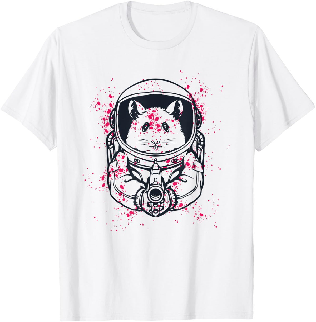 Funny Space Rat Hamster Gun Pew Tough Guy Gift Apparel Everyday Wear 2