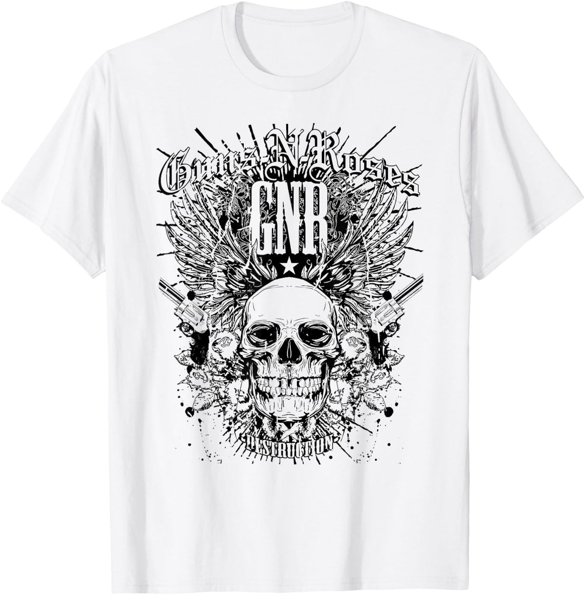 Guns N Roses Official Destruction White Apparel Clean Design