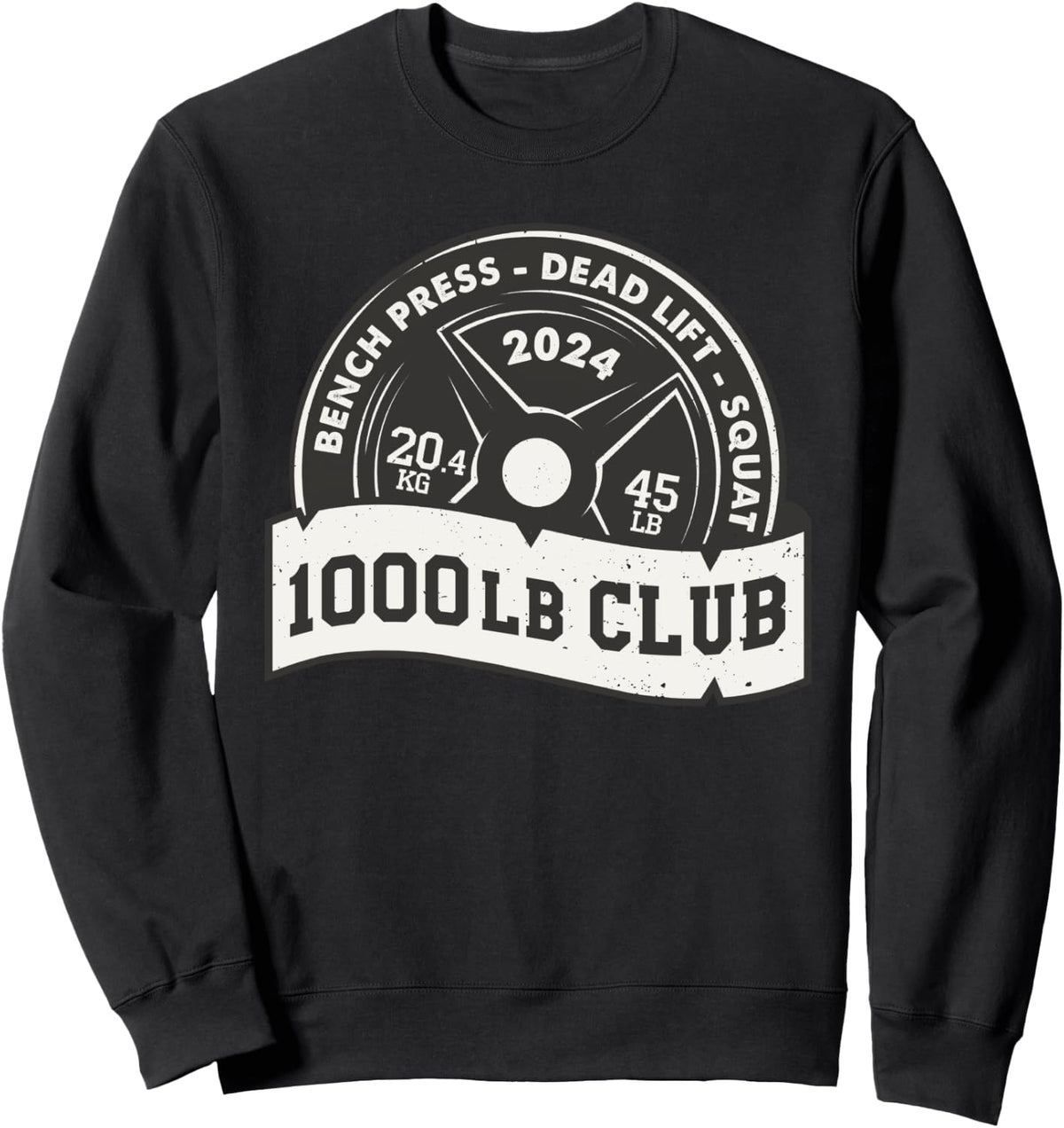 Bench Press Dead Lift Squat Club 1000 Lb Pound Weightlifting Sweatshirt Sweatshirt Clean Design