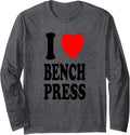 I Heart Love Bench Press Workout Weightlifting Gym Long Sleeve Apparel Minimal Style 2