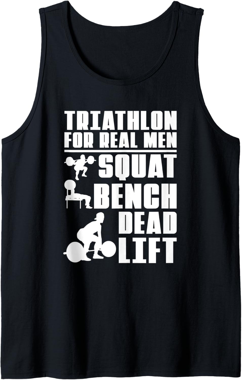 Powerlifting Squat Deadlift Bench Press Funny Powerlifter Tank Top Apparel Clean Design