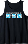 Squat Bench Deadlift Powerlifting Threesome Funny Gym Tank Top Apparel Premium Print
