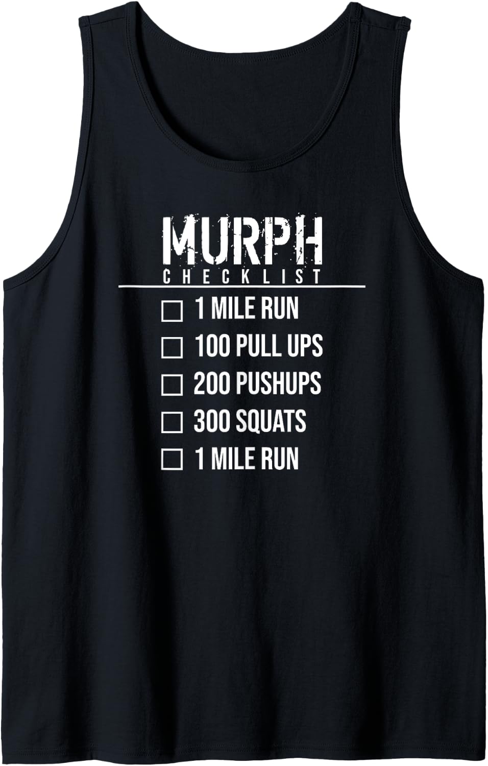 Murph Memorial Day Workout Wod Funny Military Cute Checklist Tank Top Apparel Clean Design
