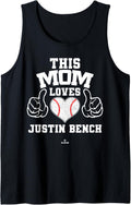 This Mom Loves Justin Bench Prospect Baseball Fan Gear Tank Top Apparel Minimal Style
