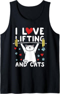 I Love Weight Lifting Cats White Cat Fitness Workout Gift Tank Top Apparel US Trend