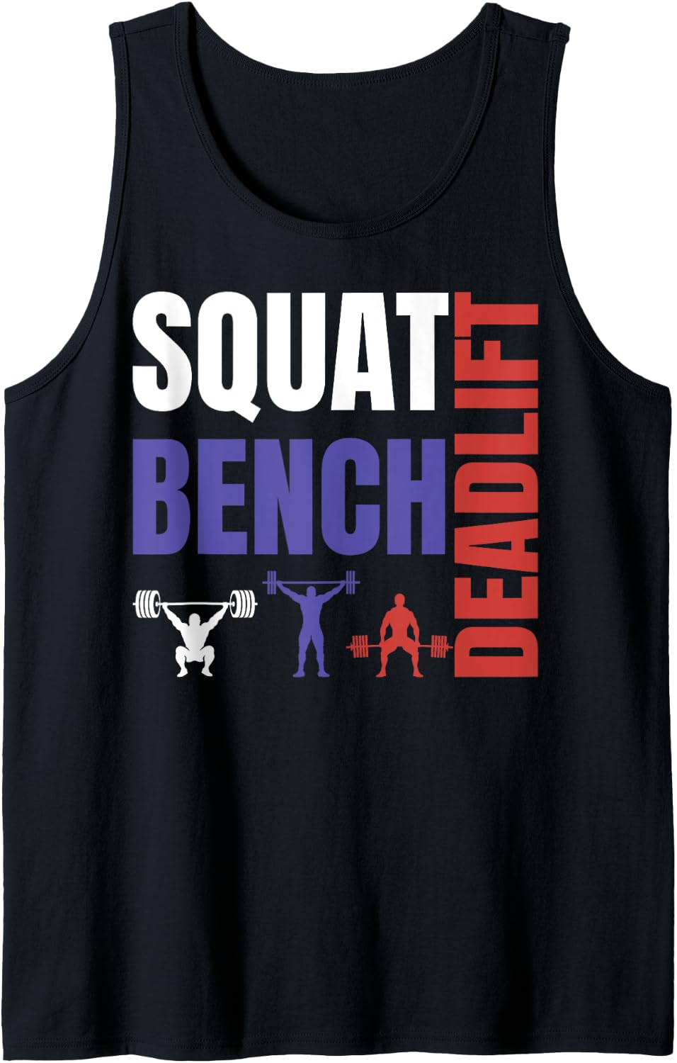 Squat Bench Deadlift Usa Powerlifting Gym Workout Motivation Tank Top Apparel Clean Design