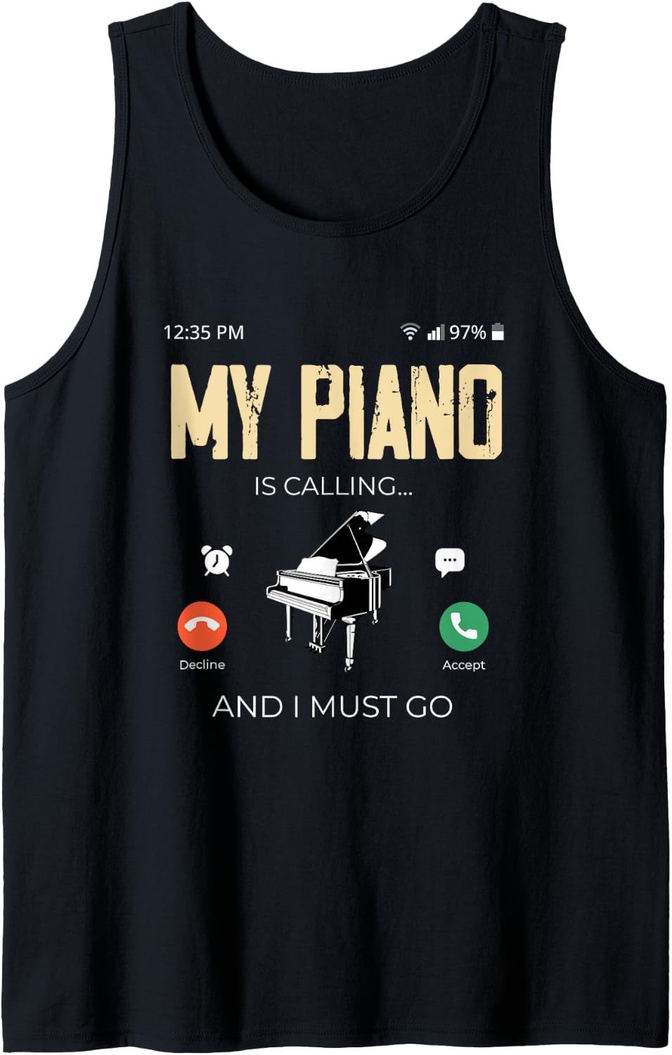 My Piano Is Calling Funny Player Vintage Bench Pianist Tank Top Apparel Clean Design