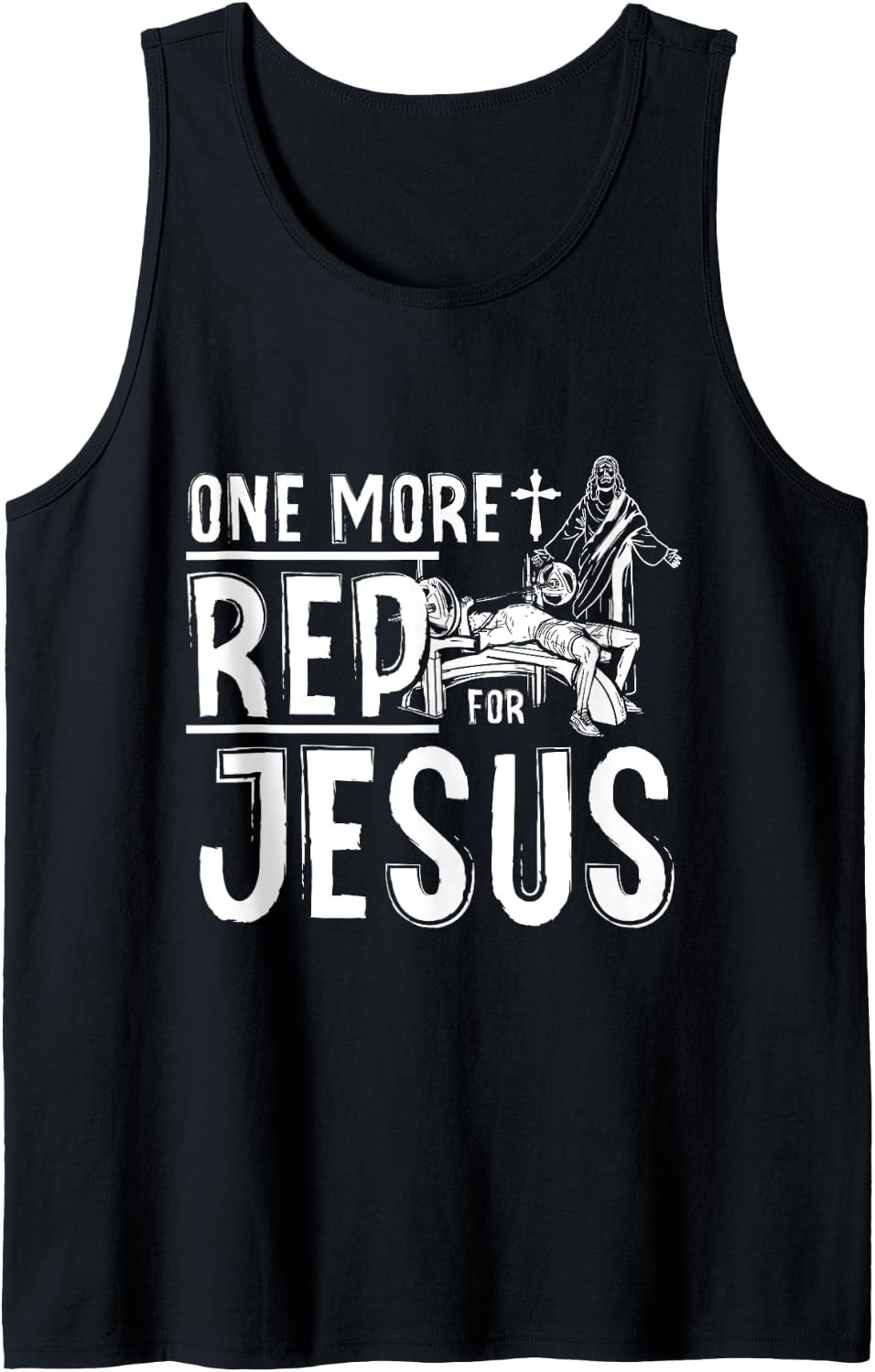 Work Out Bodybuilding One More Rep For Jesus Bench Press Tank Top Apparel Minimal Style