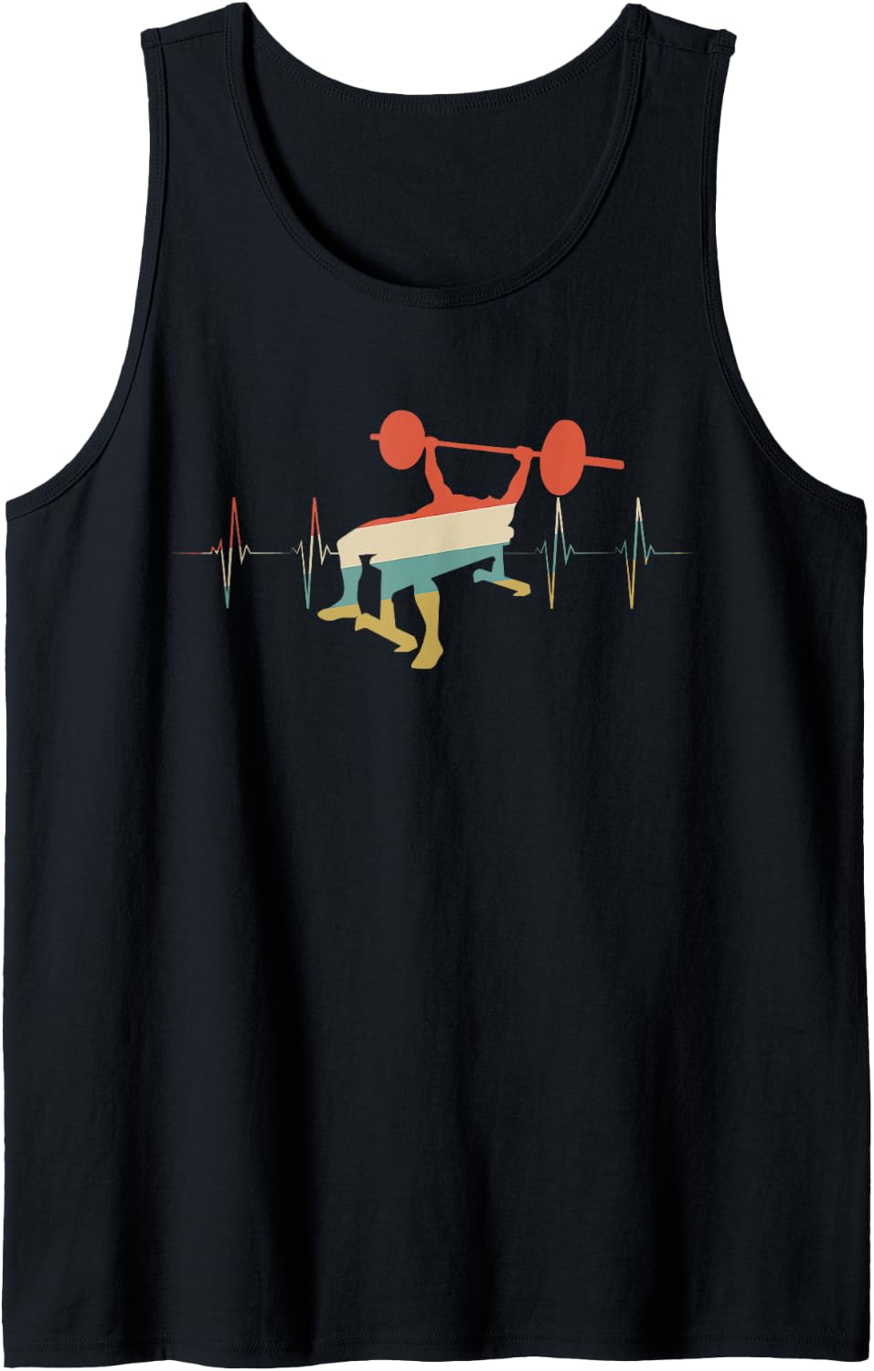 Benchpress Heartbeat Retro Ecg Ekg Tank Top Apparel Minimal Style
