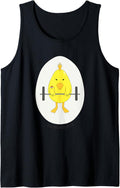 Cute Bird Doing Deadlifts Powerlifter Gym Training Tank Top Apparel Minimal Style