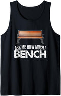 Lazy Exercise Humor Bench Press Fitness Pun Tank Top Apparel Minimal Style