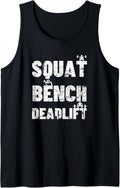 Squat Bench Deadlift Vintage Design For Men Lifters Exercise Tank Top Apparel Minimal Style