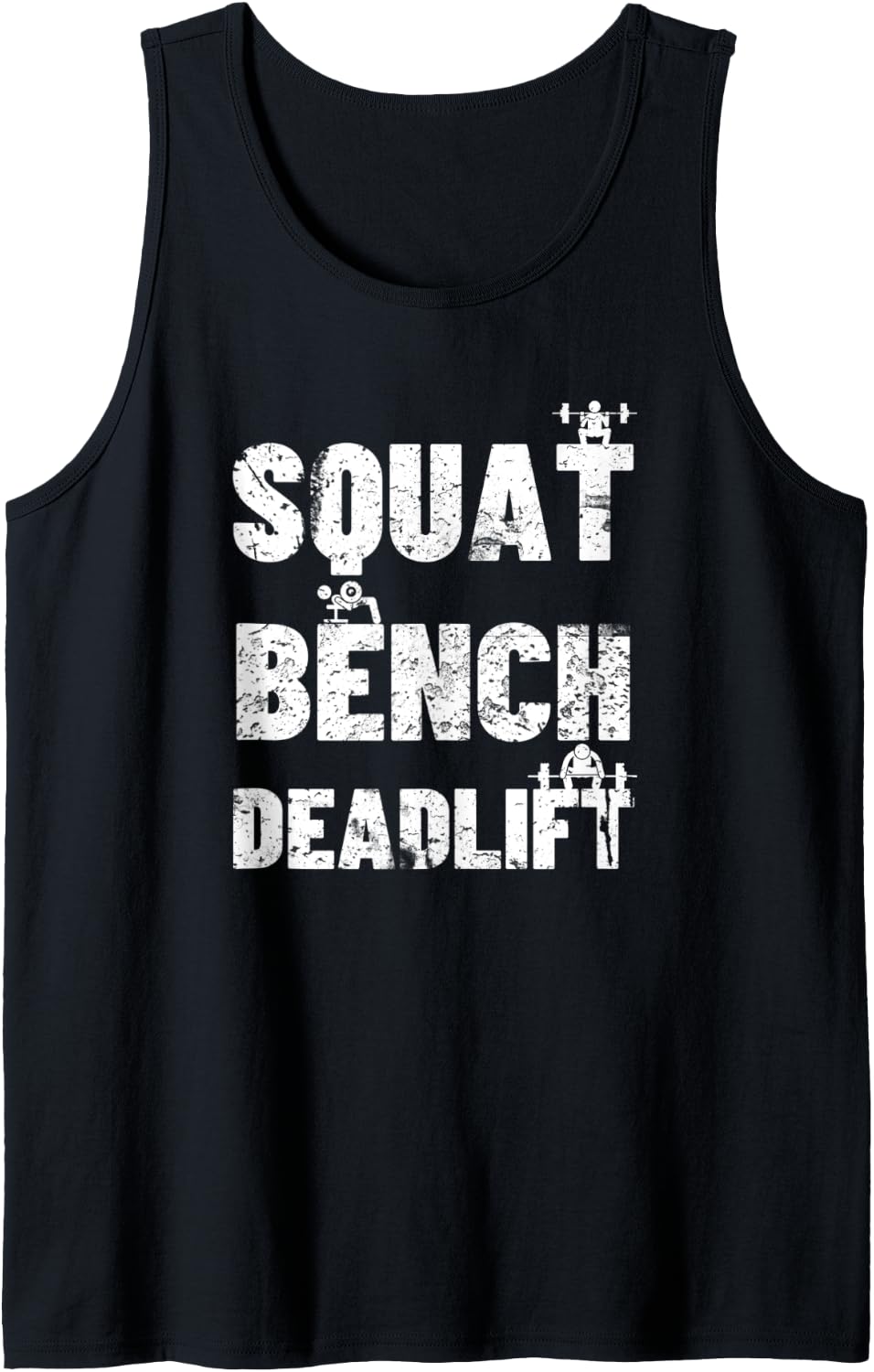Squat Bench Deadlift Vintage Design For Men Lifters Exercise Tank Top Apparel Minimal Style