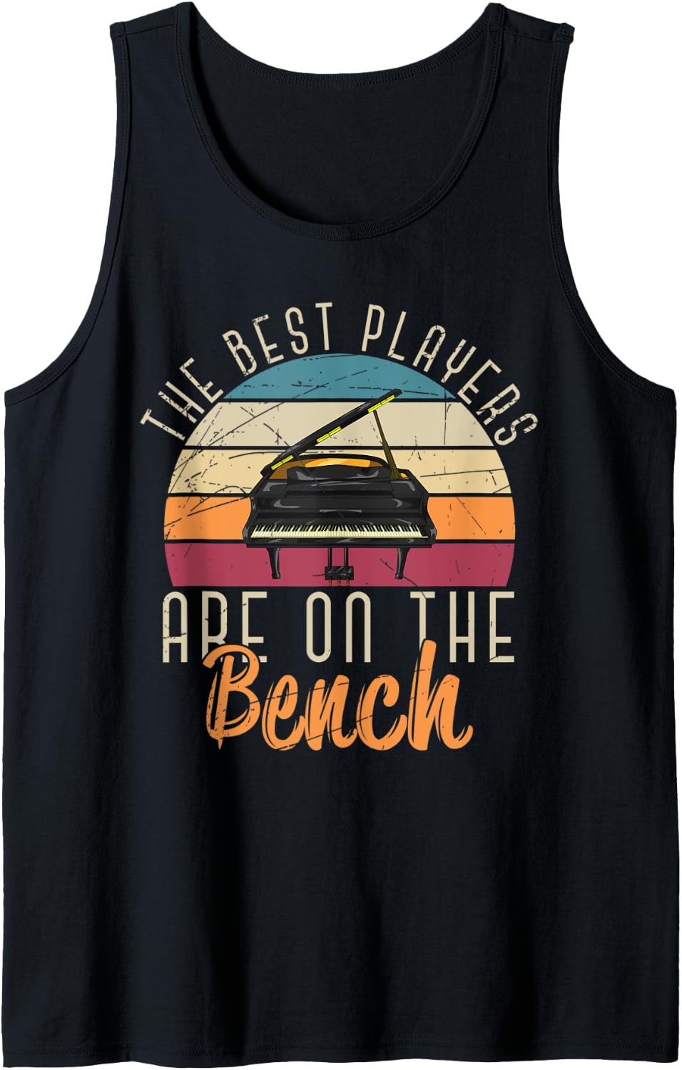 Classical Musician Pianist Bench Musical Instrument Piano Tank Top Apparel Clean Design