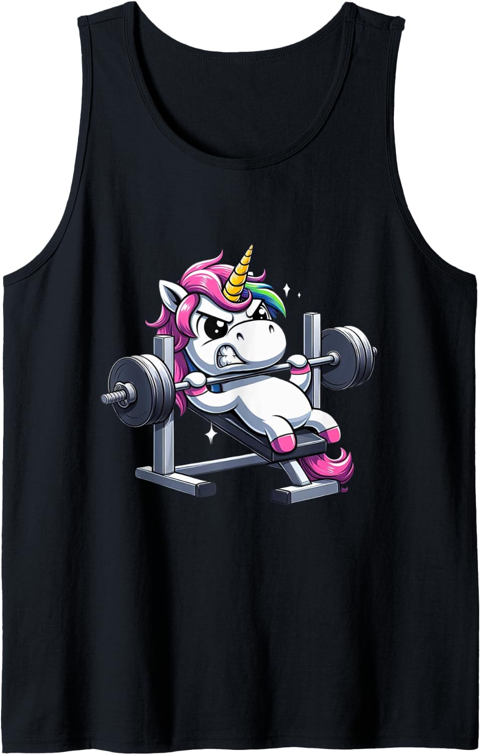 Unicorn Incline Barbell Bench Press Fitness Gym Men Women Tank Top Apparel US Trend