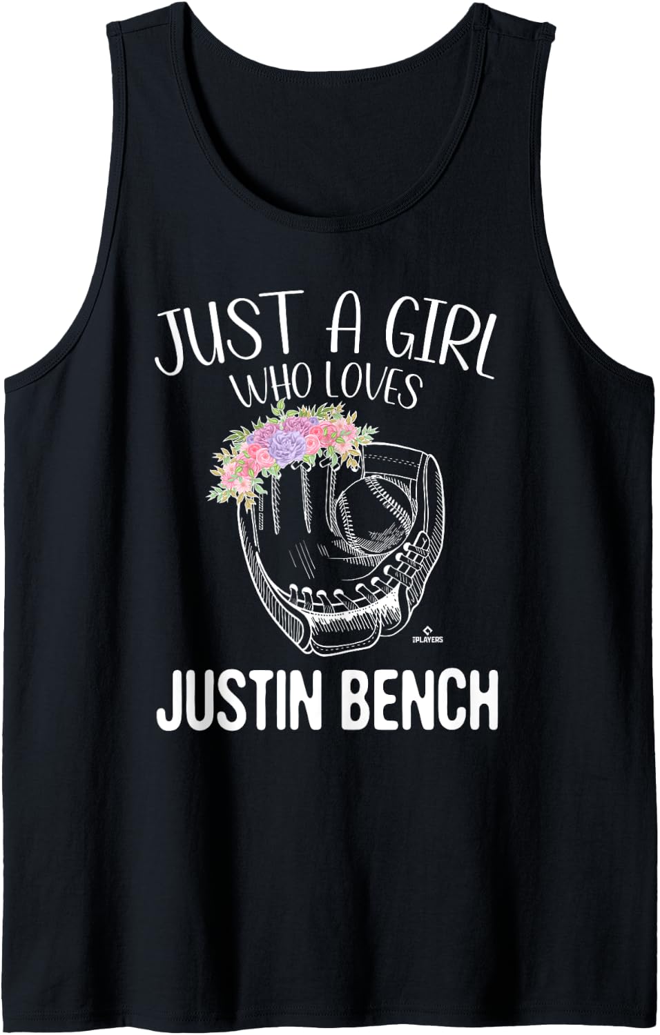 Just A Girl Who Loves Justin Bench Prospect Baseball Fan Tank Top Apparel Minimal Style