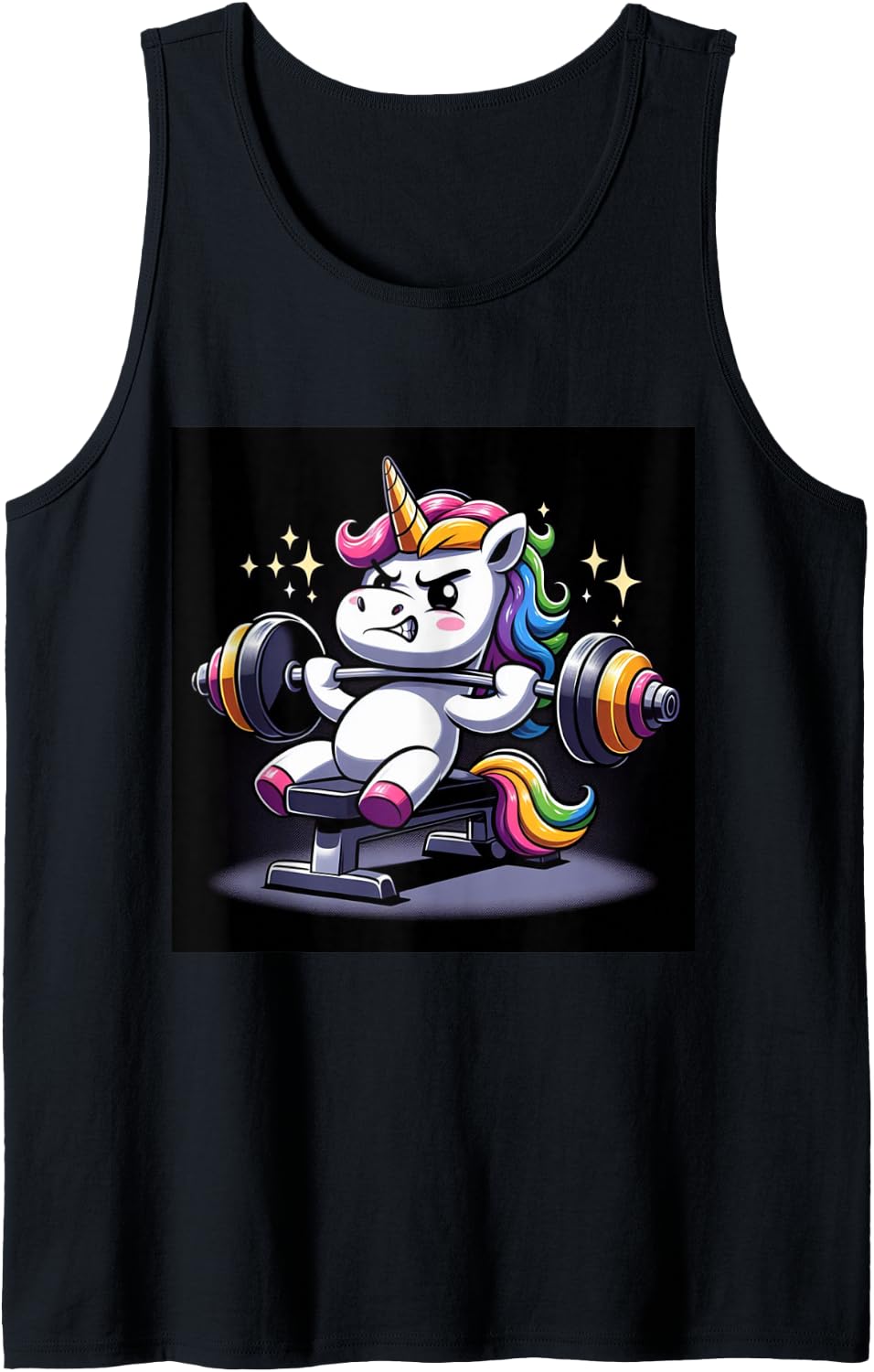 Unicorn Incline Dumbbell Bench Press Fitness Gym Men Women Tank Top Apparel Premium Print