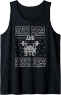 Bench Press And French Coffee Gym Workout Lover Tank Top Apparel Minimal Style