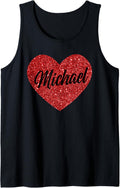 I Love Michael Cute Michael Red Heart for Valentine's Day Tank Top