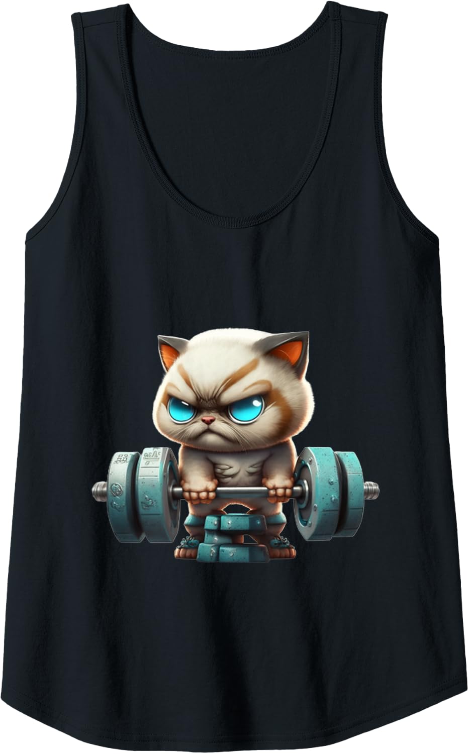 Womens Funny Gym Workout Kitten Fitness Studio Cat Cardio Pump Tank Top Apparel Clean Design 6