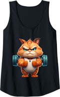 Womens Funny Gym Workout Kitten Fitness Studio Cat Cardio Pump Tank Top Apparel Minimal Style 9