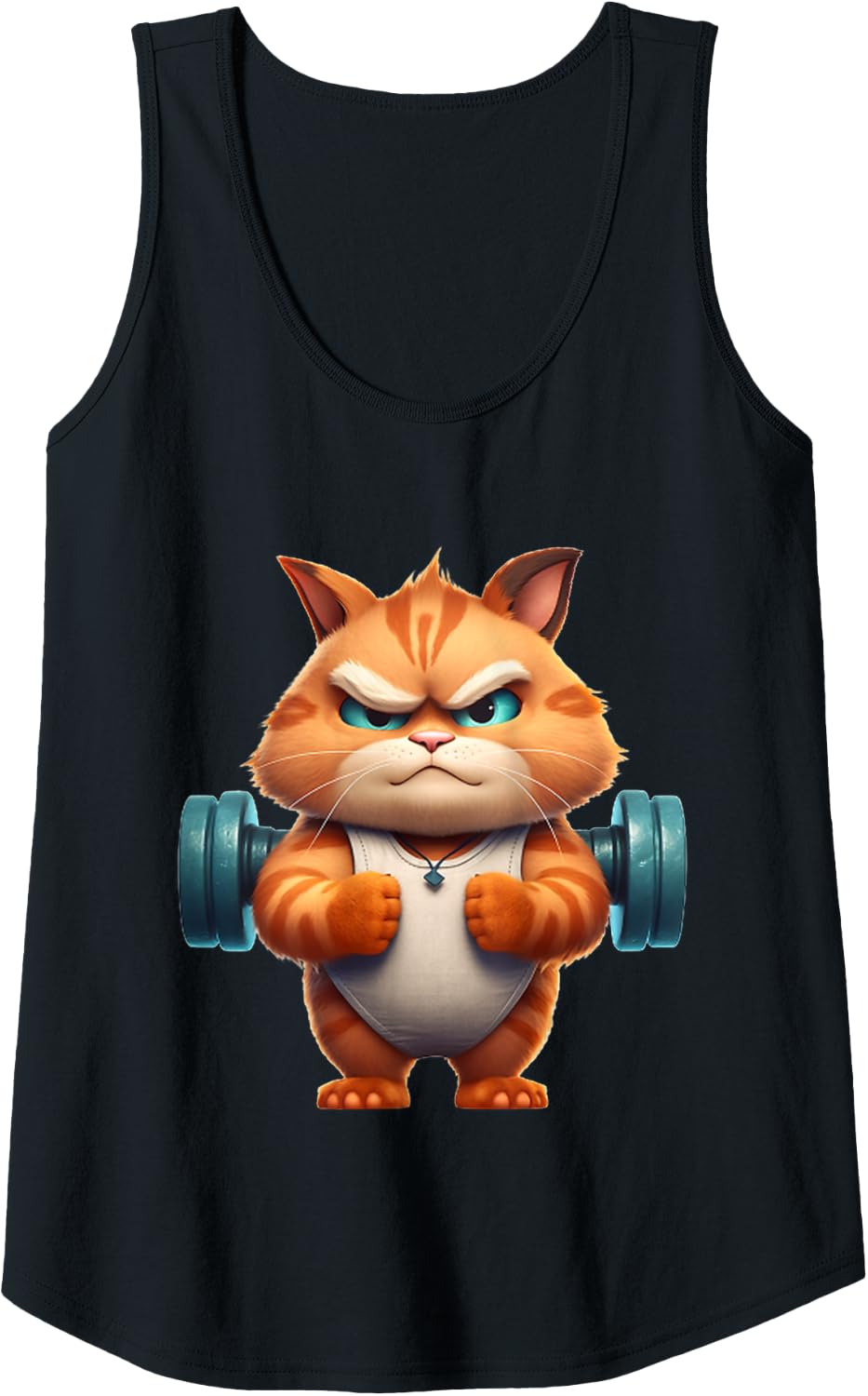 Womens Funny Gym Workout Kitten Fitness Studio Cat Cardio Pump Tank Top Apparel Minimal Style 9