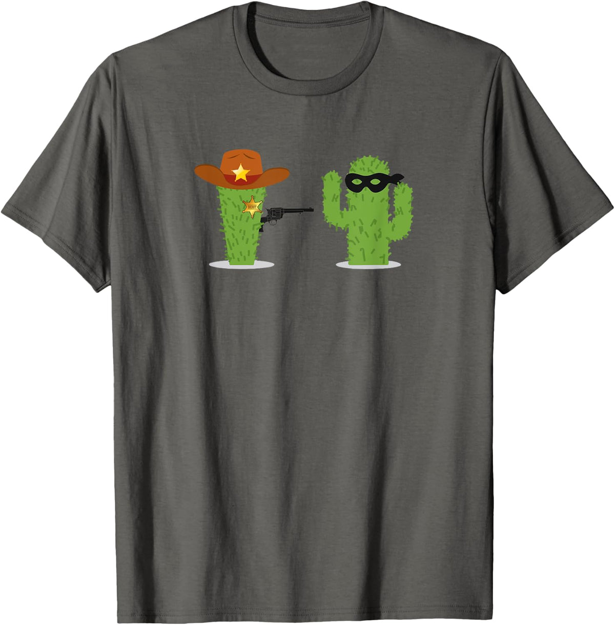 Sheriff Cactus Succulent Hands Up Gun Funny Apparel Clean Design