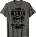 Mens Never Underestimate An Old Man With A Paintball Gun Dad Apparel Minimal Style