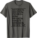 Top Gun Maverick Cast Name Stack Logo Apparel Premium Print