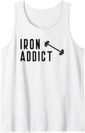 Iron Addict Weights Barbell Bench Press Lift Power Clean Tank Top Apparel Premium Print