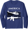 America Huey And Guns T Shirt For Gift Guys Long Sleeve T Shirt Everyday Wear