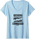 Womens Top Gun Foreign Relations Stamp V Neck Apparel Gift Ready