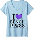 Womens Funny Gym Workouti Love Benchpress V Neck Apparel Everyday Wear