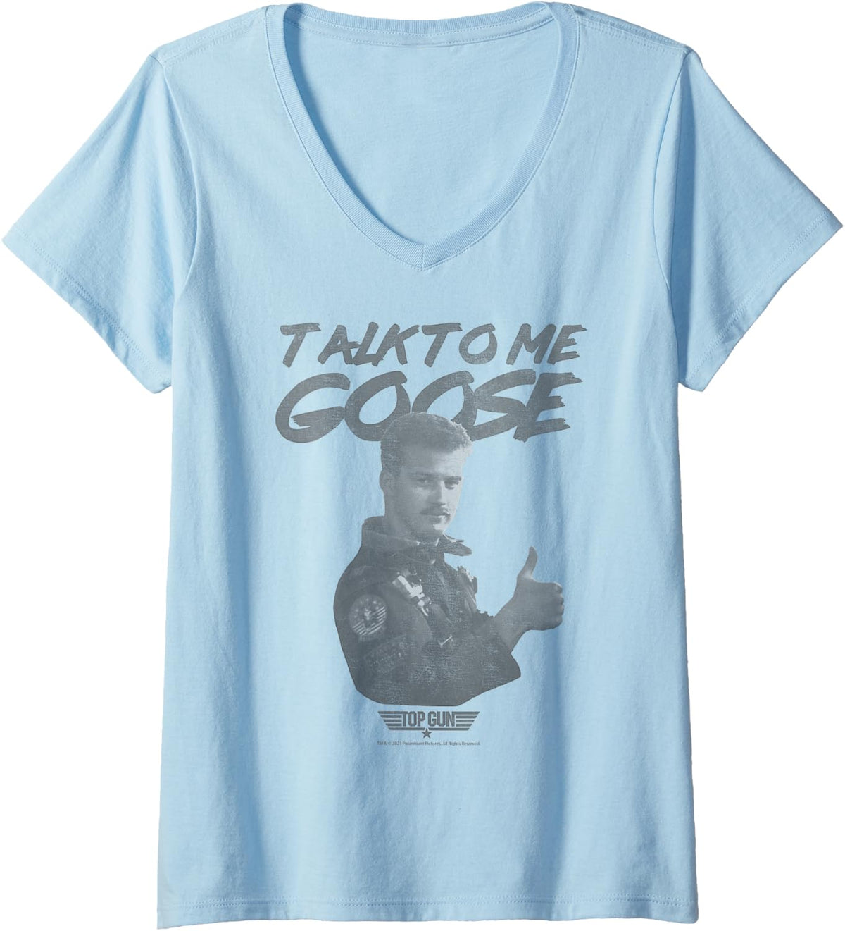 Top Gun Talk To Me Goose Thumbs Up V Neck Apparel Gift Ready