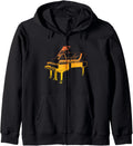 Piano Bench Musical Instrument Pianist Zip Hoodie Hoodie US Trend