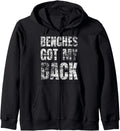 Benches Got My Back Funny Workout Gym Weight Lifting Zip Hoodie Hoodie Premium Print