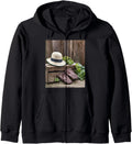 Gardening Hat Gloves Bench Zip Hoodie Hoodie Clean Design