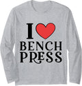 I Love Benchpress Funny Gym Workout Long Sleeve Apparel Minimal Style