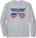 Top Gun American Flag Aviator Sunglasses Action Movie Long Sleeve Apparel Clean Design