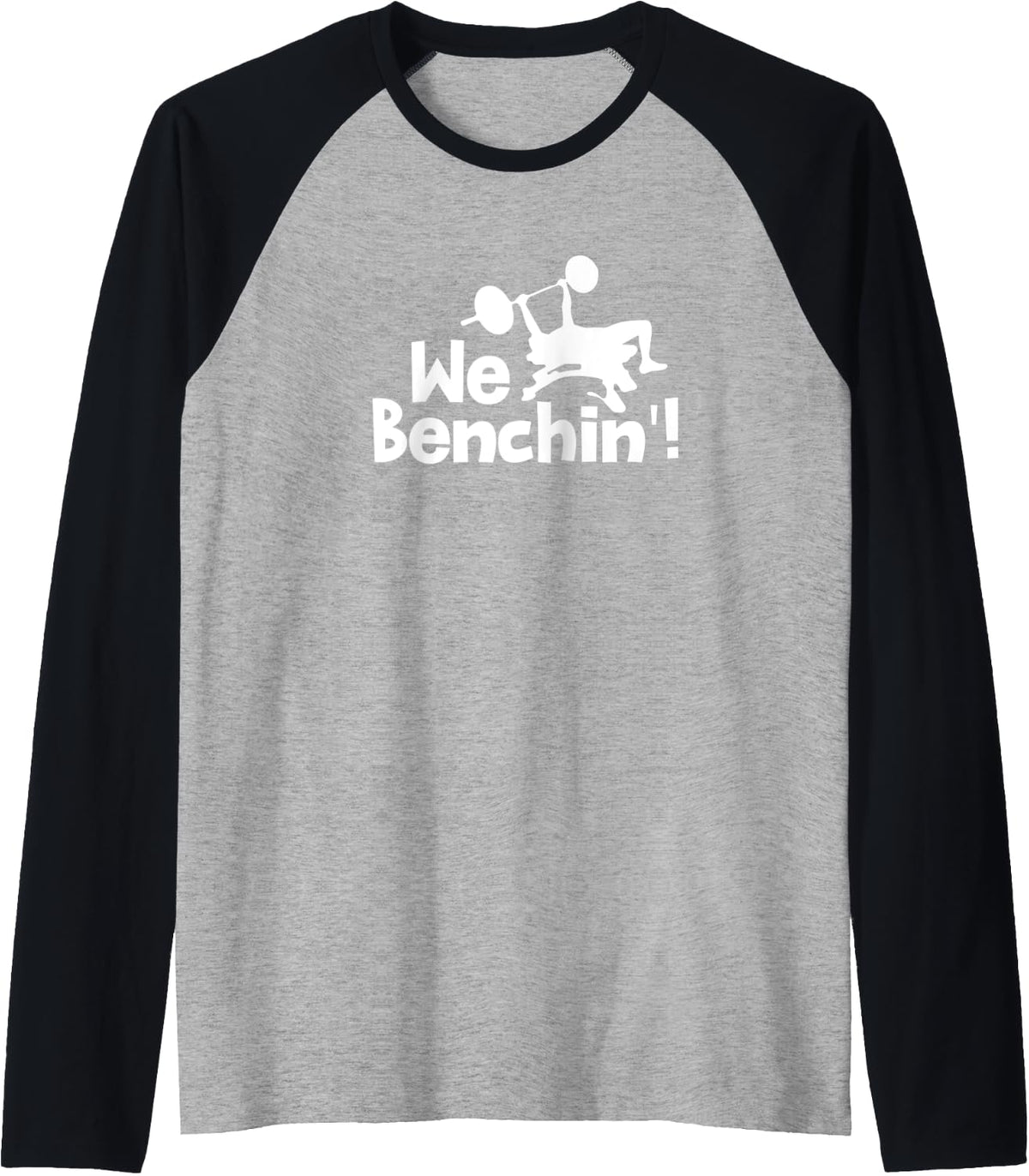 We Benchin Powerlifter Benchpress Gym Training Raglan Baseball Tee T Shirt Clean Design