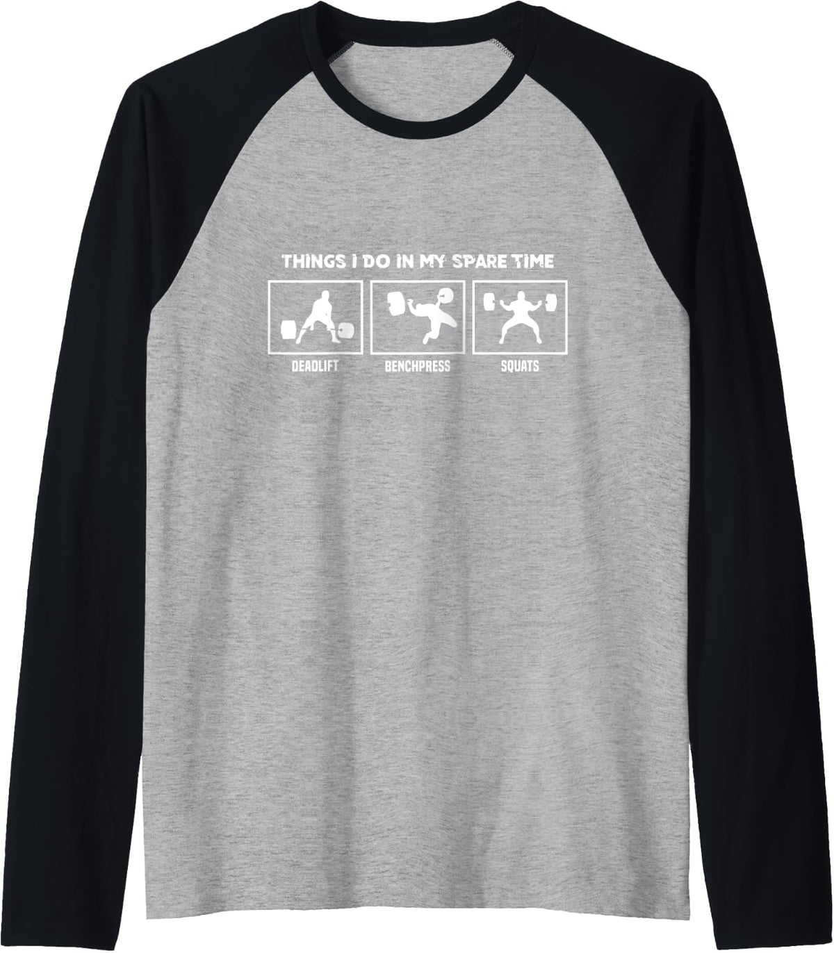 Strongman Deadlift Squat Bench Press Raglan Baseball Tee T Shirt US Trend