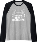 Weightlifting Squat Bench Deadlift Strength Training Raglan Baseball Tee T Shirt Everyday Wear