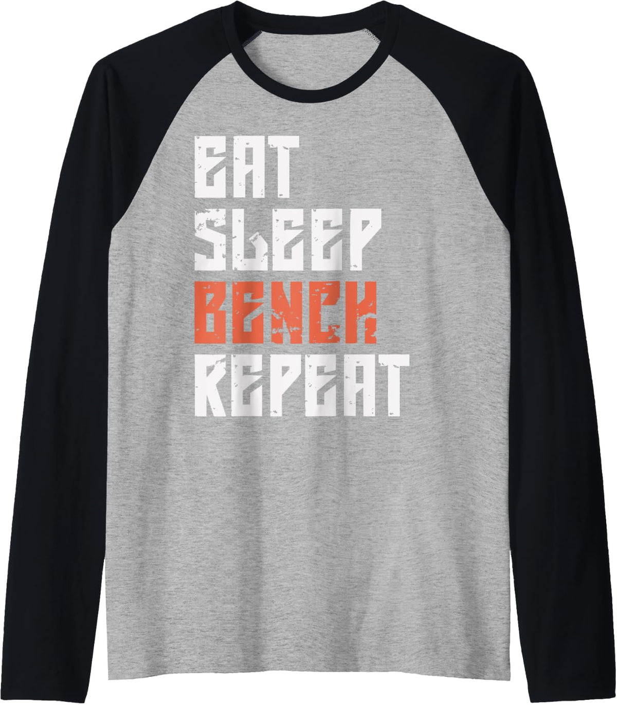 Eat Sleep Bench Repeat Workout Gym Raglan Baseball Tee T Shirt Gift Ready 2