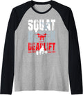 Squat Bench Deadlift Raglan Baseball Tee T Shirt Clean Design 2