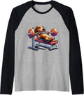 Dachshund Bench Press Fitness Gym Men Women Kids Teens Raglan Baseball Tee T Shirt US Trend