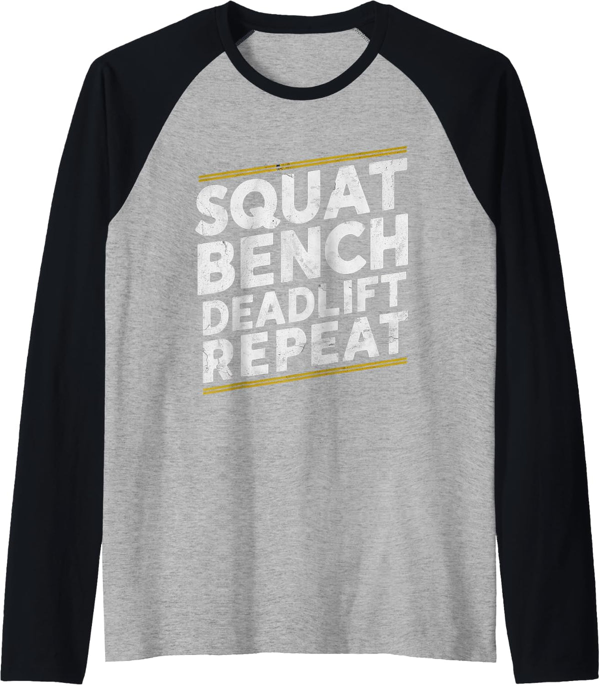 Squat Bench Deadlift Repeat Raglan Baseball Tee T Shirt US Trend 3