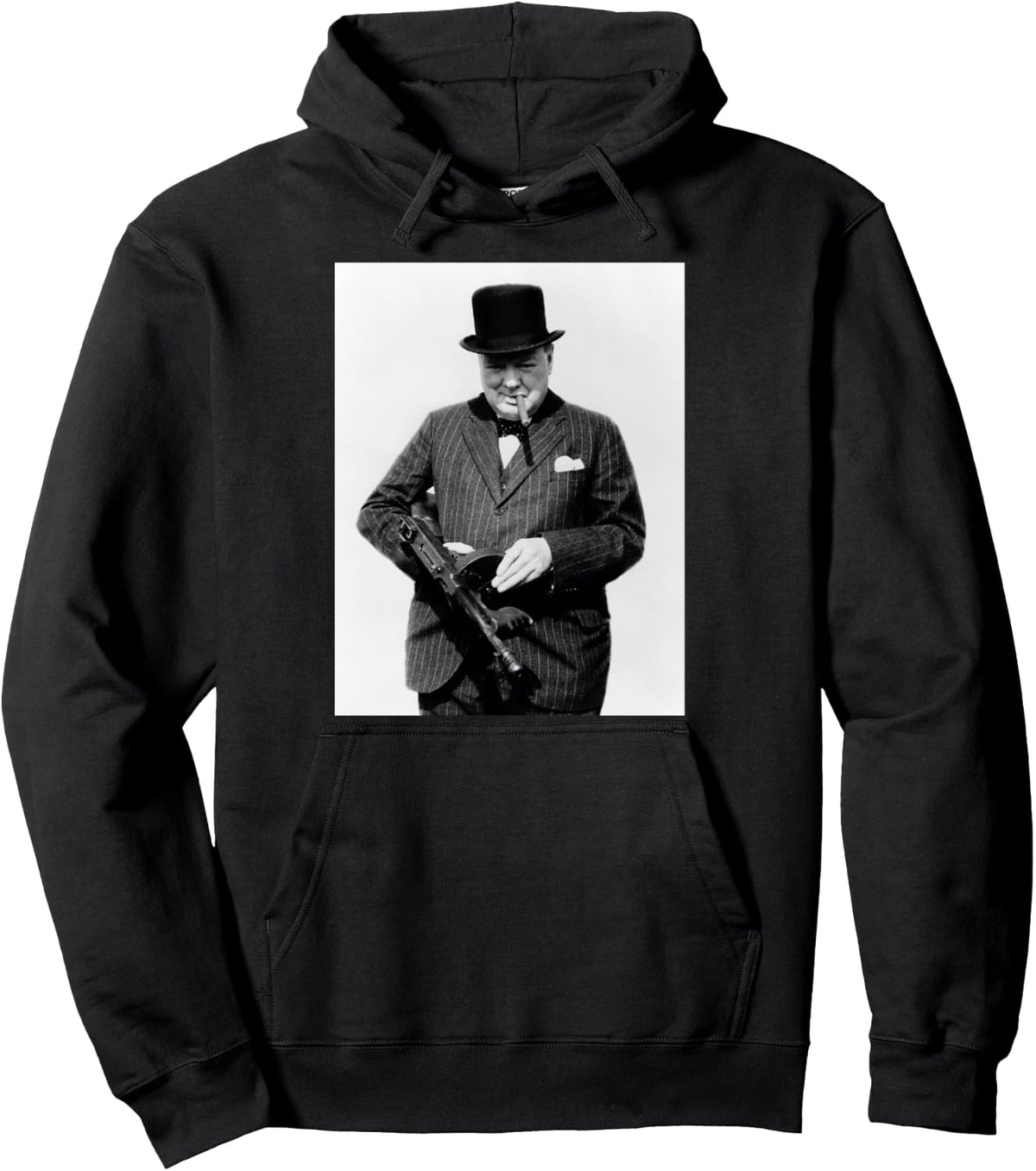 Sir Winston Churchill T Shirt Tommy Gun Patriot Pullover Hoodie Hoodie Everyday Wear